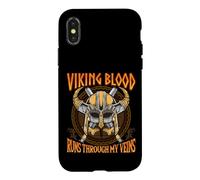 Carcasa para iPhone X/XS Viking Blood Runs Through my Veins Norse Nordic Mythology