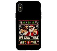 Carcasa para iPhone X/XS Vimos Que Jesús Y Santa Claus Divertida Navidad
