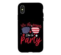 Carcasa para iPhone X/XS Vintage American Flag 4th July We The People Like To Party