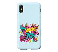 Carcasa para iPhone X/XS Vintage Back to 90s Cassette Boombox Roller Skate Noventa