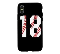 Carcasa para iPhone X/XS Vintage Baseball Mom #18 Jersey Jugador de Béisbol Número 18