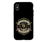 Carcasa para iPhone X/XS Vintage Billar Jugador Vieja Escuela Habilidad Precisión Tacos