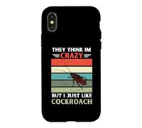 Carcasa para iPhone X/XS Vintage Ellos piensan Que Estoy Loco Pero me Gusta el Amante de Las cucarachas