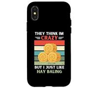 Carcasa para iPhone X/XS Vintage Ellos piensan Que Estoy Loco Pero yo como el Amante de la Bala de heno