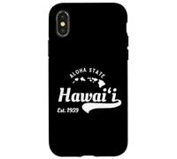 Carcasa para iPhone X/XS Vintage Hawaii EST. 1959 Aloha State - Mapa de Las Islas Hawaianas