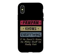 Carcasa para iPhone X/XS Vintage Pawpaw Knows Everything Dad Father Father's Day