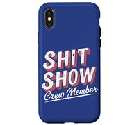 Carcasa para iPhone X/XS Vintage Retro Mierda Show Miembro de la tripulación Cita Humorística Equipos