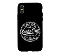 Carcasa para iPhone X/XS Vintage Santa Cruz Surf City California Costa Oeste Retro