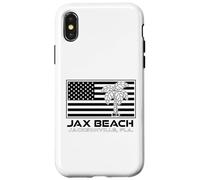 Carcasa para iPhone X/XS Visita Jacksonville Florida Vacaciones USA Flag Palms Jax Beach