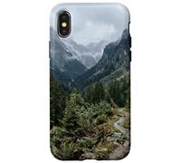 Carcasa para iPhone X/XS Vista panorámica de la montaña Alpine Valley River Bend