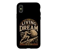 Carcasa para iPhone X/XS Viviendo El Sueño Divertido Sísifo Trabajo Sarcasmo Trabajo Aburrido