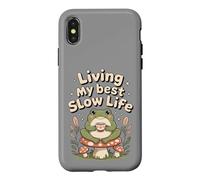 Carcasa para iPhone X/XS Viviendo mi Mejor Vida Lenta, Linda Rana