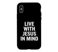 Carcasa para iPhone X/XS Vivir con Jesús en Mente creyentes Cristianos