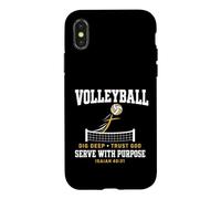 Carcasa para iPhone X/XS Volleyball Dig Deep Trust God Serve Purpose Isaiah 40:31