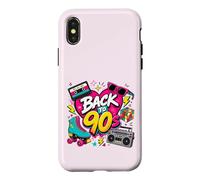 Carcasa para iPhone X/XS Volver a los 90s Nostalgia Roller Skate Boombox Cassette Nineties
