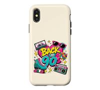 Carcasa para iPhone X/XS Volver a los 90s Nostalgia Roller Skate Boombox Cassette Nineties