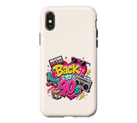 Carcasa para iPhone X/XS Volver a los 90s Nostalgia Roller Skate Boombox Cassette Nineties