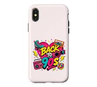 Carcasa para iPhone X/XS Volver a los 90s Nostalgia Roller Skate Boombox Cassette Nineties