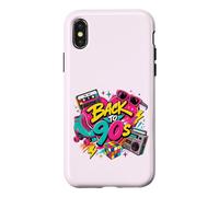Carcasa para iPhone X/XS Volver a los 90s Nostalgia Roller Skate Boombox Cassette Nineties