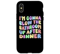 Carcasa para iPhone X/XS Voy a Volar el baño después de la Cena Retro Funny Meme