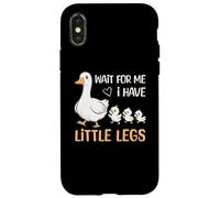 Carcasa para iPhone X/XS Wait For Me I Have Little Legs Goose Funny Short Person
