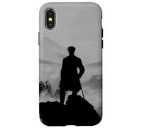 Carcasa para iPhone X/XS Wanderer Above Sea of Fog Friedrich Arte Minimalizado