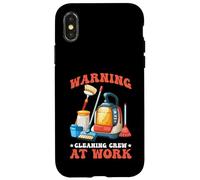 Carcasa para iPhone X/XS Warning Cleaning Crew At Work Custodio de Conserje -