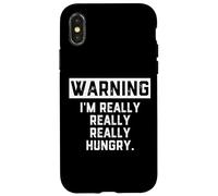 Carcasa para iPhone X/XS Warning: I'm Really Really Really Hungry Funny Food Dad Joke