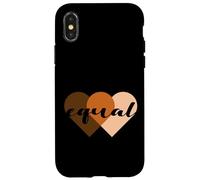 Carcasa para iPhone X/XS We Are All Equal One People One Heart, Equality Unity Hearts