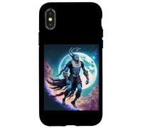 Carcasa para iPhone X/XS Wendigo Skinwalker in Space Illustration Graphic Design