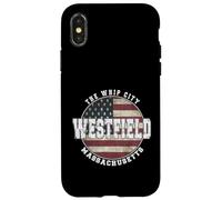 Carcasa para iPhone X/XS Westfield Massachusetts, Bandera Americana Vintage