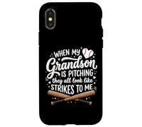 Carcasa para iPhone X/XS When My Grandson Is Pitching They All Look Like Strikes