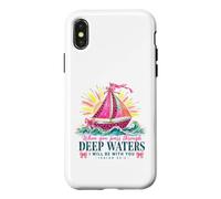 Carcasa para iPhone X/XS When You Pass Through Deep Waters Isaías 43:2 Versículo de la Biblia