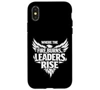 Carcasa para iPhone X/XS Where The Fire Burns Leaders Rise Scouting Campfire Camping
