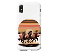Carcasa para iPhone X/XS Wild Horses Running Free Equestrian Horse Lover