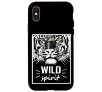 Carcasa para iPhone X/XS Wild Spirit Tiger Quotes Summer Illustration Graphic Design