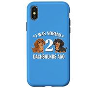 Carcasa para iPhone X/XS Womens Girls I Was Normal 2 Dachshunds Ago Black Tan Lover