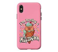 Carcasa para iPhone X/XS Womens Girls I'm Having A Meltdown Ice Cream Capybara Lover