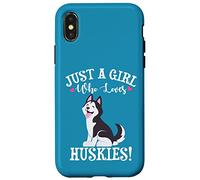 Carcasa para iPhone X/XS Womens Just A Girl Who Loves Siberian Husky Dog Lover
