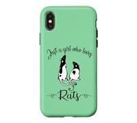 Carcasa para iPhone X/XS Womens Kids Cute Funny Girl Who Loves Pet Rats Lover