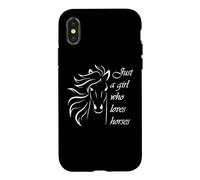 Carcasa para iPhone X/XS Womens Kids Just A Girl Who Loves Horses