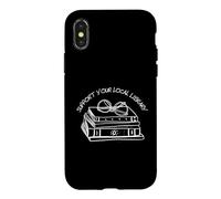 Carcasa para iPhone X/XS Womens Support Your Local Library Book Reading Glasses Books