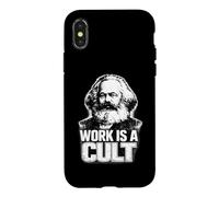 Carcasa para iPhone X/XS “Work IS A Cult”, Karl Marx, Comunismo, Marx