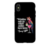 Carcasa para iPhone X/XS Wrinkles Only Go Where Smiles Have Been Cute Parrot Mexican
