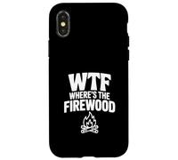 Carcasa para iPhone X/XS WTF ¿Dónde está la leña Hilarante Humor de Camping