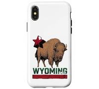 Carcasa para iPhone X/XS Wyoming Cowboy State Buffalo - Camiseta Vintage