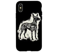 Carcasa para iPhone X/XS Xoloitzcuintli Perro Mexicano Sin Pelo Azteca Xolo Linocut