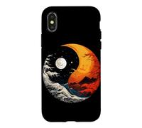 Carcasa para iPhone X/XS Ying Yang Energía Meditación Acuarela Tai Chi Día y Noche