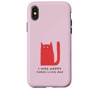 Carcasa para iPhone X/XS Yo era Feliz Hace Tres Vidas (Declaración Divertida del Gato)
