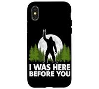 Carcasa para iPhone X/XS Yo estuve aquí Antes de ti Bigfoot Rock On Rock and Roll Forest